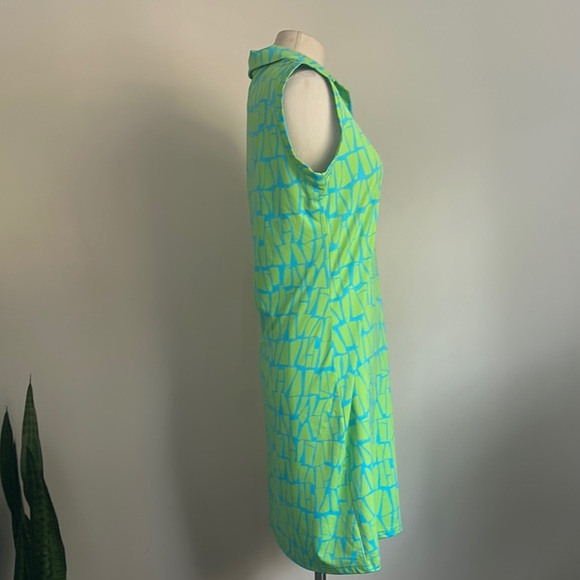 Barbara Gerwit Nylon Graphic Spandex Collar Shirt Dress sz Medium New - Picture 3 of 5